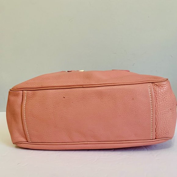 PRADA PINK PEBBLED LEATHER SATCHEL BAG WITH LOCK AND KEY Y2K - Picture 9 of 15